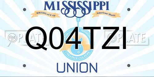 Q04TZI Mississippi License Plate