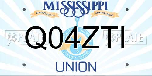 Q04ZTI Mississippi License Plate