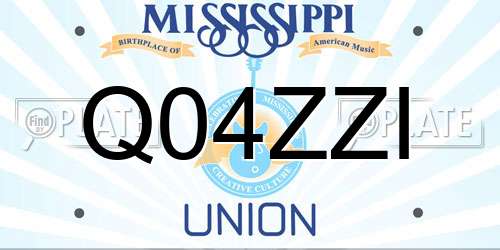 Q04ZZI Mississippi License Plate