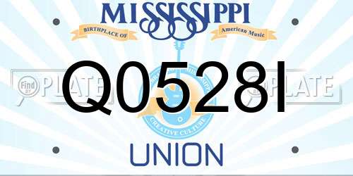 Q0528I Mississippi License Plate