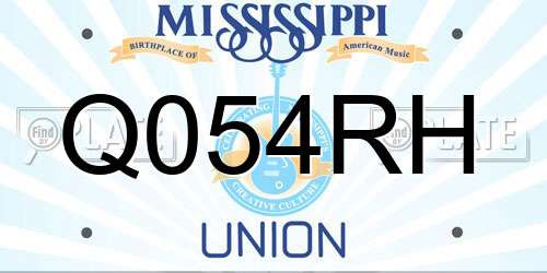 Q054RH Mississippi License Plate