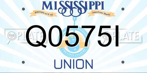 Q0575I Mississippi License Plate