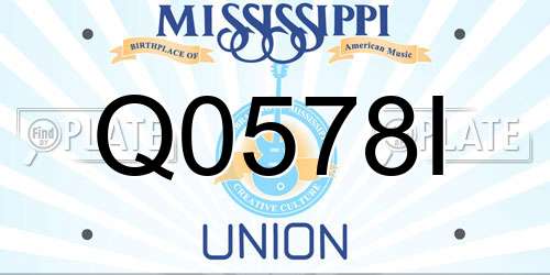 Q0578I Mississippi License Plate