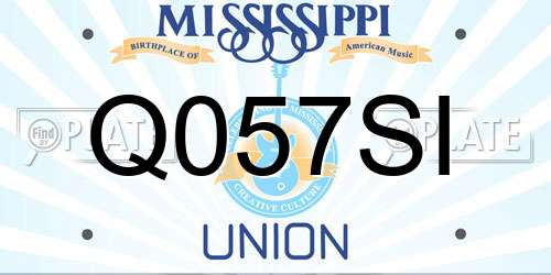 Q057SI Mississippi License Plate