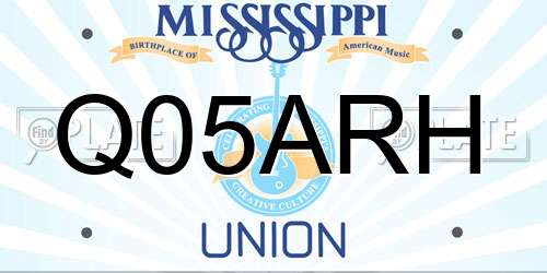 Q05ARH Mississippi License Plate