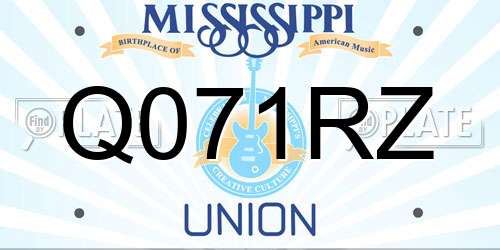 Q071RZ Mississippi License Plate