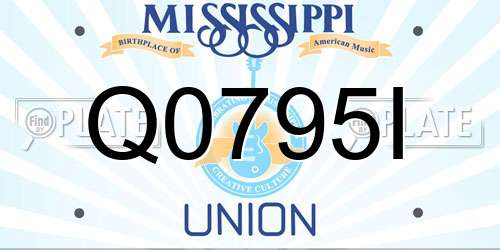 Q0795I Mississippi License Plate