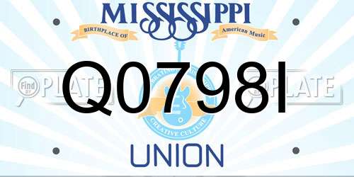Q0798I Mississippi License Plate