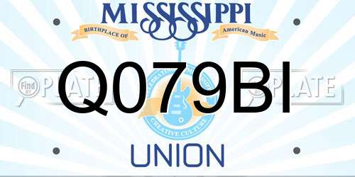 Q079BI Mississippi License Plate