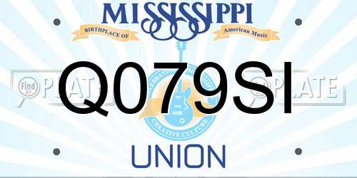 Q079SI Mississippi License Plate