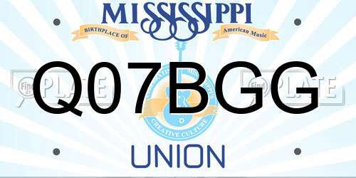 Q07BGG Mississippi License Plate