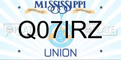 Q07IRZ Mississippi License Plate