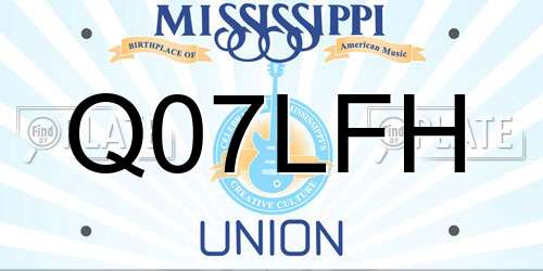 Q07LFH Mississippi License Plate