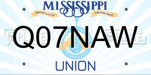 Q07NAW Mississippi License Plate