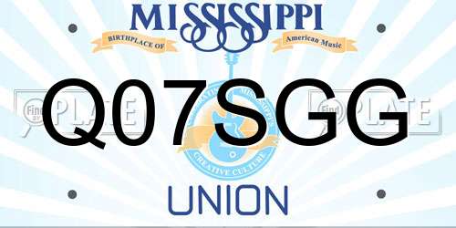 Q07SGG Mississippi License Plate