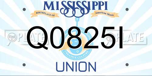 Q0825I Mississippi License Plate