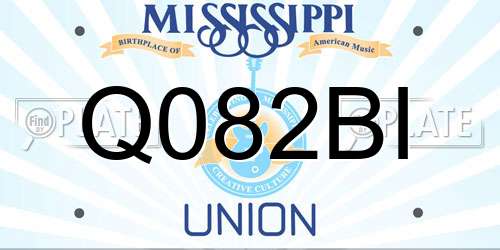 Q082BI Mississippi License Plate