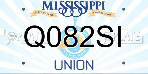 Q082SI Mississippi License Plate