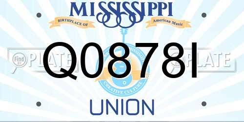 Q0878I Mississippi License Plate