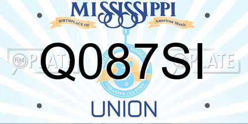 Q087SI Mississippi License Plate