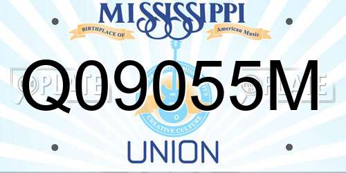 Q09055M Mississippi License Plate