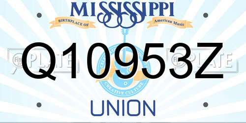 Q10953Z Mississippi License Plate