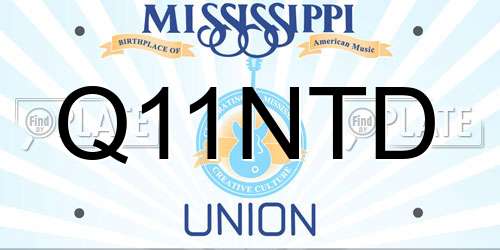 Q11NTD Mississippi License Plate