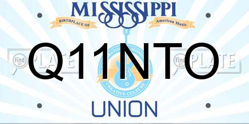 Q11NTO Mississippi License Plate