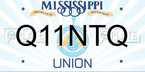 Q11NTQ Mississippi License Plate