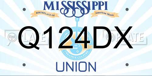Q124DX Mississippi License Plate