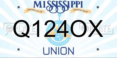 Q124OX Mississippi License Plate