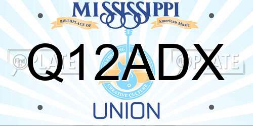Q12ADX Mississippi License Plate