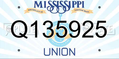 Q135925 Mississippi License Plate