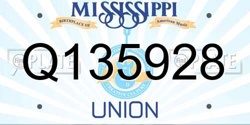 Q135928 Mississippi License Plate