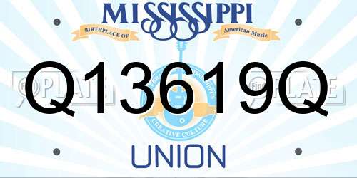 Q13619Q Mississippi License Plate