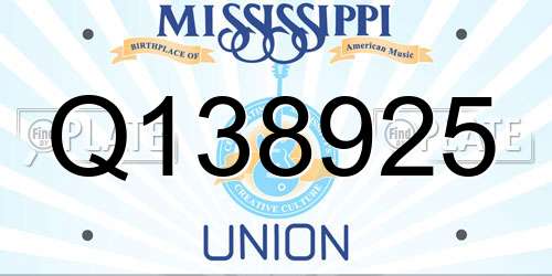 Q138925 Mississippi License Plate
