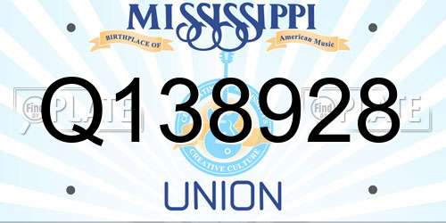 Q138928 Mississippi License Plate