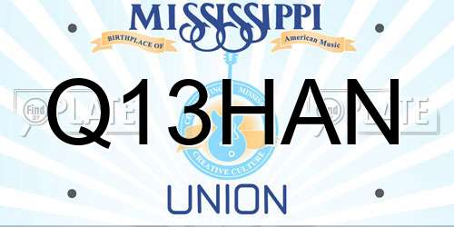 Q13HAN Mississippi License Plate