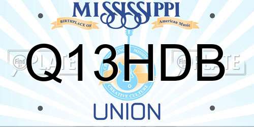 Q13HDB Mississippi License Plate