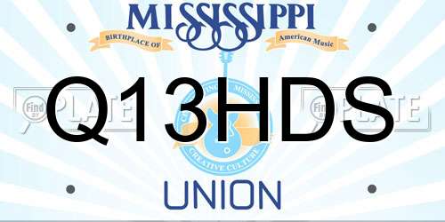 Q13HDS Mississippi License Plate