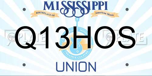 Q13HOS Mississippi License Plate