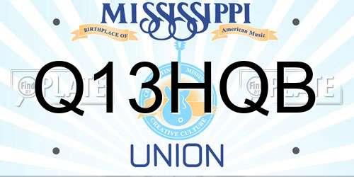 Q13HQB Mississippi License Plate
