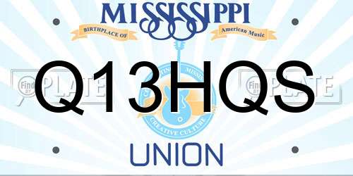 Q13HQS Mississippi License Plate