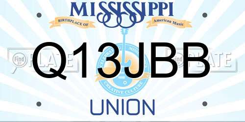 Q13JBB Mississippi License Plate