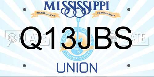 Q13JBS Mississippi License Plate