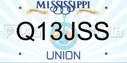 Q13JSS Mississippi License Plate