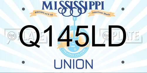 Q145LD Mississippi License Plate