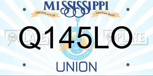 Q145LO Mississippi License Plate