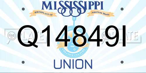 Q14849I Mississippi License Plate