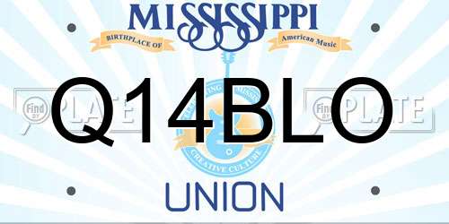 Q14BLO Mississippi License Plate